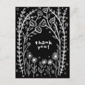 Carte Postale Remerciement Fleurs Fantaisie Croquis Doodle  (Devant)