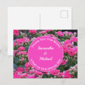 Carte Postale Remerciement Fleurs Roses Invité de Mariage Appréc (Devant / Derrière)