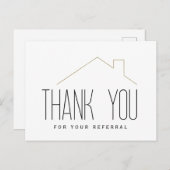 Carte Postale Remerciement immobilier de recommandation (Devant / Derrière)