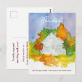 Carte Postale Remerciement Immobilier Référence d'Automne pour E (Devant / Derrière)