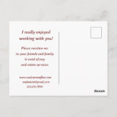 Carte Postale Remerciement Immobilier Référence d'Automne pour E (Dos)