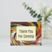 Carte Postale Remerciement Invité Tourbillon Tie-Dye Clair (Debout devant)