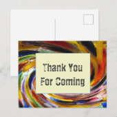 Carte Postale Remerciement Invité Tourbillon Tie-Dye Clair (Devant / Derrière)