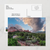 Carte postale remerciement Lever de soleil du géan (Devant / Derrière)