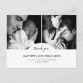 Carte Postale Remerciement Luxueux Élégant pour Bébé en Collage (Devant)