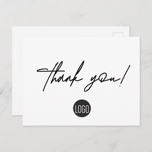 Carte Postale Remerciement manuscrit pour clientèle d'affaires c (Devant / Derrière)