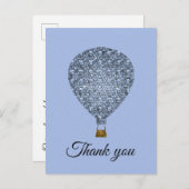 Carte Postale Remerciement Montgolfière Appréciation des Employé (Devant / Derrière)