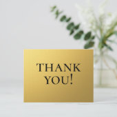 Carte Postale Remerciement mot sur fond doré (Debout devant)