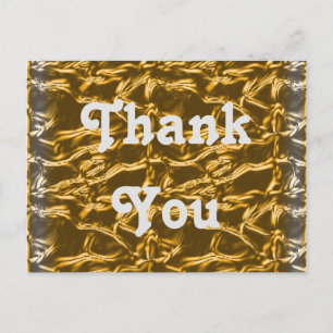 Carte Postale Remerciement Or Argent Métallisé Gratitude