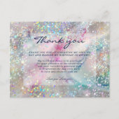 Carte Postale Remerciement Paillettes Holographiques Encre Alcoo (Devant)