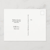 Carte Postale Remerciement personnalisé avec photo et message de (Dos)