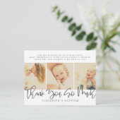 Carte Postale Remerciement Photo Baptême Moderne Simple Chic (Debout devant)