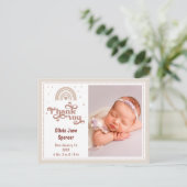 Carte postale remerciement photo de bébé fille mod (Debout devant)