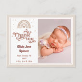 Carte postale remerciement photo de bébé fille mod (Devant)