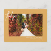 Carte Postale Remerciement photo simple lettrage manuel moutarde (Devant)