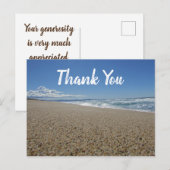 Carte Postale Remerciement Plage Ciel Bleu Côte Ouest (Devant / Derrière)