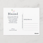 Carte Postale Remerciement pour Baby Shower Calligraphie Moderne (Dos)