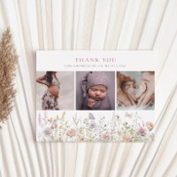 Remerciement pour Baby Shower Champ de Fleurs Sauv