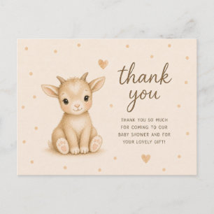 Carte Postale Remerciement pour Baby Shower Chèvre Bébé