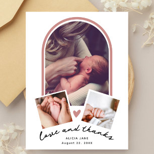 Carte Postale Remerciement pour Baby Shower Chic Arch 3 Photo
