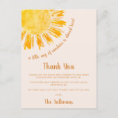 Carte Postale Remerciement pour Baby Shower Sunshine (Devant)