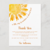 Carte Postale Remerciement pour Baby Shower Sunshine (Devant)