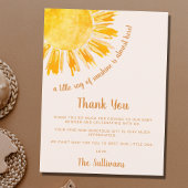 Carte Postale Remerciement pour Baby Shower Sunshine