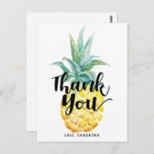 Carte Postale Remerciement pour l'ananas à l'aquarelle (Devant / Derrière)