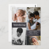 Carte Postale Remerciement pour l'annonce de bébé (Devant / Derrière)