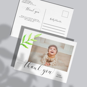 Carte Postale Remerciement pour le 1er anniversaire de bébé aqua