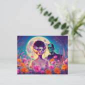 Carte Postale Remerciement pour le Mariage des Monstres (Debout devant)