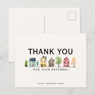 Carte Postale Remerciement pour le marketing immobilier de recom