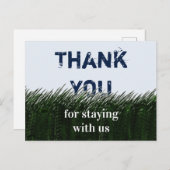 Carte Postale Remerciement pour l'herbe verte et le ciel Applica (Devant / Derrière)