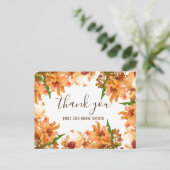 Carte Postale Remerciement pour Mariage Automne Amour Verdure (Debout devant)