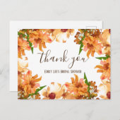 Carte Postale Remerciement pour Mariage Automne Amour Verdure (Devant / Derrière)