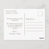 Carte Postale Remerciement pour une Baby Shower Arc-en-ciel Rose (Dos)