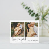 Carte Postale Remerciement pour une Baby Shower de calligraphie  (Debout devant)