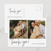 Carte Postale Remerciement pour une Baby Shower de calligraphie  (Devant / Derrière)