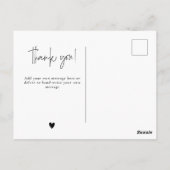 Carte Postale Remerciement pour une Baby Shower de calligraphie  (Dos)