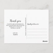 Carte Postale Remerciement pour une fête d'anniversaire à pois p (Dos)