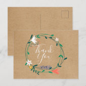 Carte Postale Remerciement pour une simple couronne florale rust (Devant / Derrière)