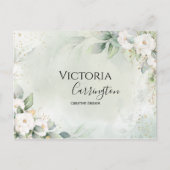 Carte Postale Remerciement professionnel élégant floral or vert (Devant)