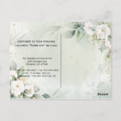 Carte Postale Remerciement professionnel élégant floral vert or (Dos)