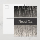 Carte Postale Remerciement Rayure Métallique Argentée Appréciati (Devant / Derrière)