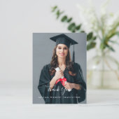 Carte Postale Remerciement Simple de Diplôme avec une Photo Mini (Debout devant)