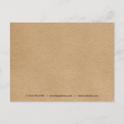 Carte Postale Remerciement simple d'entreprise de script Kraft r (Dos)