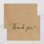 Carte Postale Remerciement Simple Entreprise Script Kraft Rustiq (Devant / Derrière)