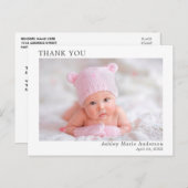 Carte Postale Remerciement Simple Moderne Minimaliste pour Nouve (Devant / Derrière)