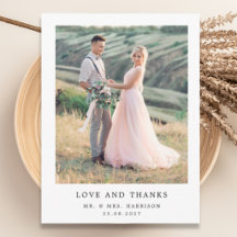Remerciement simple pour photo de mariage