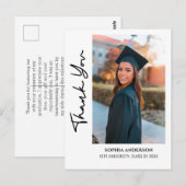 Carte Postale Remerciement simple pour une remise de diplômes mo (Devant / Derrière)